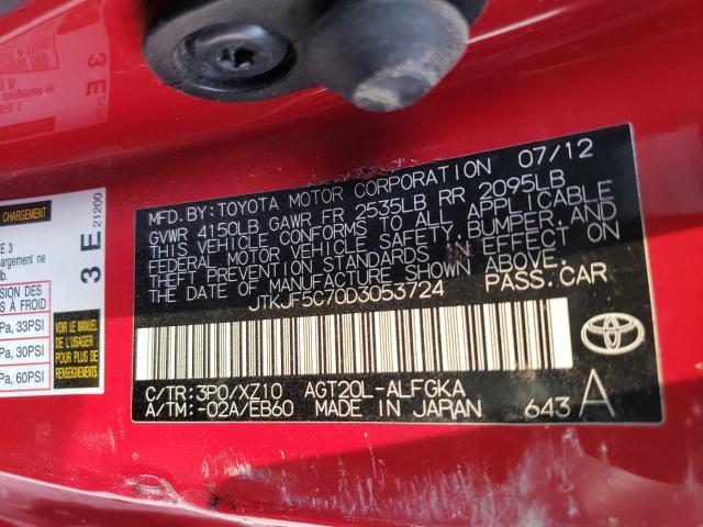 Photo 9 VIN: JTKJF5C70D3053724 - TOYOTA SCION TC 