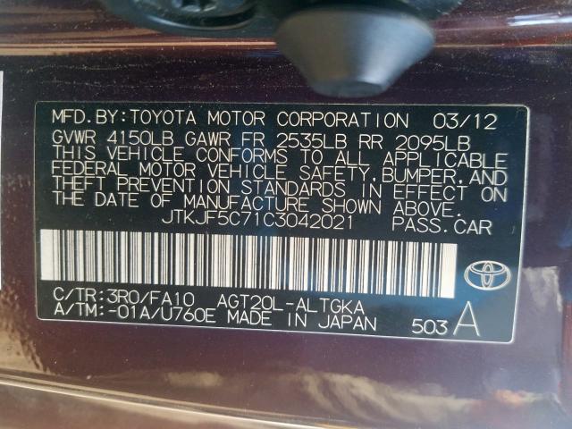 Photo 9 VIN: JTKJF5C71C3042021 - TOYOTA SCION TC 