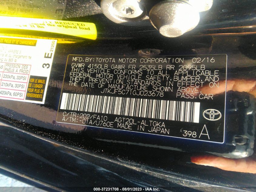 Photo 8 VIN: JTKJF5C71GJ023678 - SCION TC 