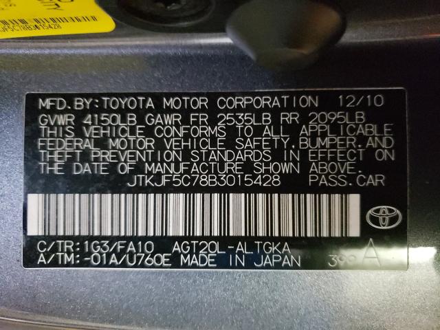 Photo 9 VIN: JTKJF5C78B3015428 - TOYOTA SCION TC 