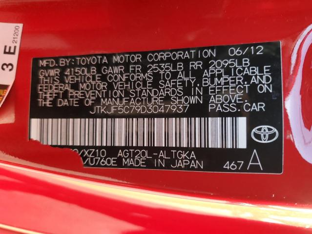 Photo 11 VIN: JTKJF5C79D3047937 - TOYOTA SCION 