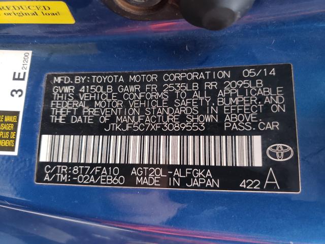 Photo 9 VIN: JTKJF5C7XF3089553 - TOYOTA SCION TC 