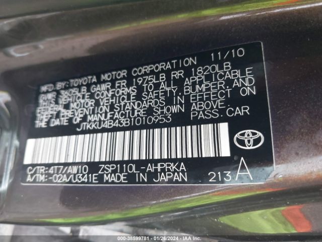 Photo 8 VIN: JTKKU4B43B1010953 - SCION XD 