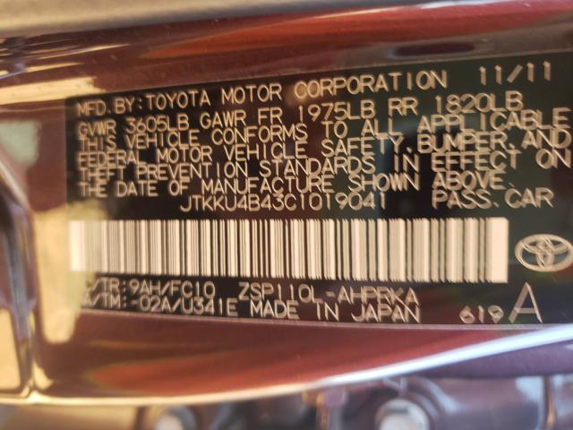 Photo 9 VIN: JTKKU4B43C1019041 - TOYOTA SCION XD 