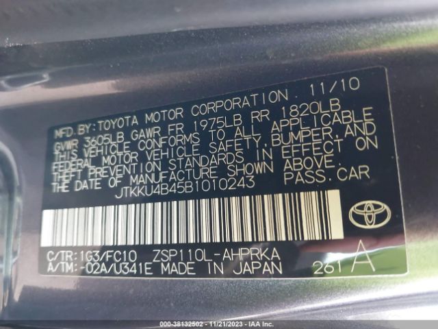 Photo 8 VIN: JTKKU4B45B1010243 - TOYOTA SCION XD 