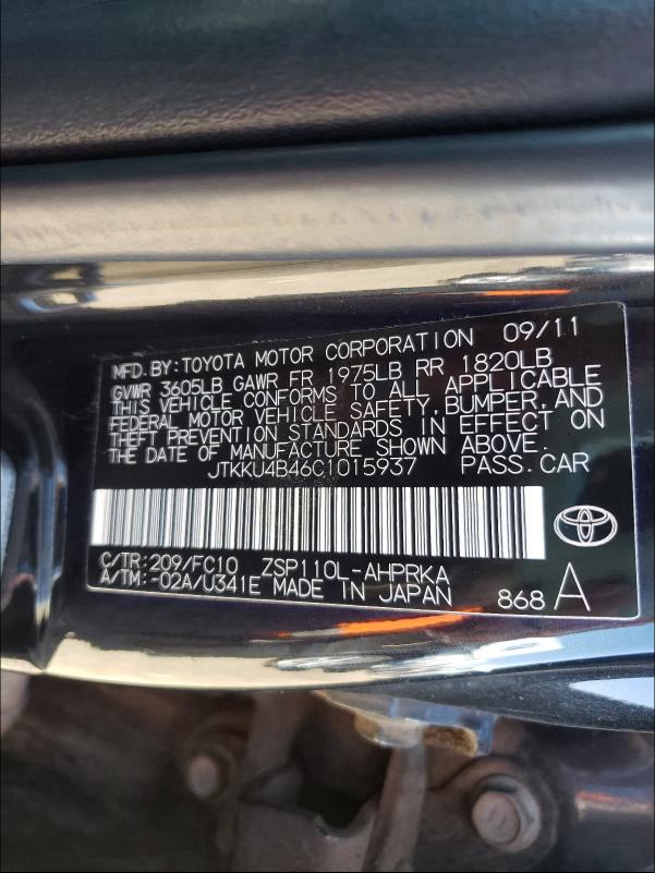 Photo 9 VIN: JTKKU4B46C1015937 - TOYOTA SCION XD 