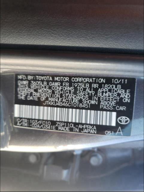 Photo 9 VIN: JTKKU4B46C1018451 - TOYOTA SCION XD 