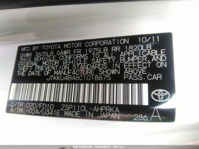 Photo 8 VIN: JTKKU4B46C1018675 - SCION XD 