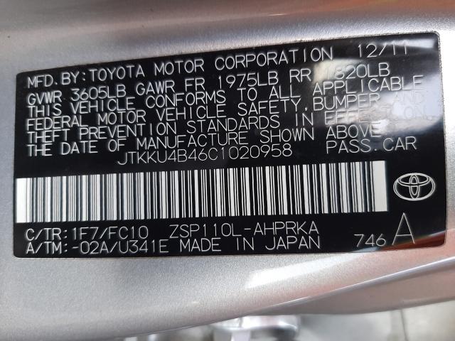 Photo 9 VIN: JTKKU4B46C1020958 - TOYOTA SCION XD 