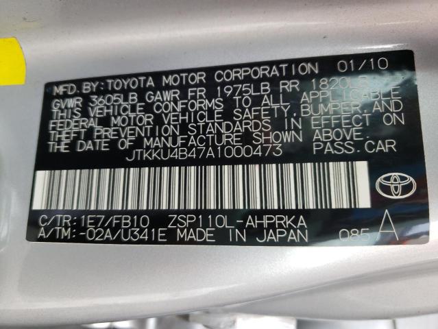 Photo 9 VIN: JTKKU4B47A1000473 - TOYOTA SCION XD 