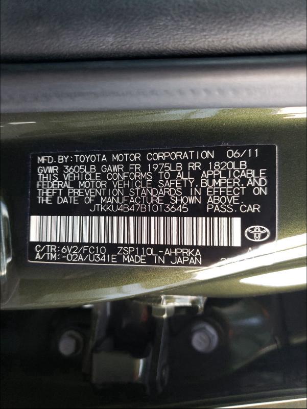 Photo 9 VIN: JTKKU4B47B1013645 - TOYOTA SCION XD 