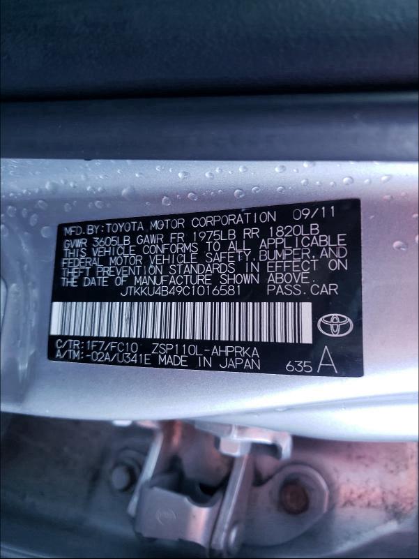 Photo 9 VIN: JTKKU4B49C1016581 - TOYOTA SCION XD 