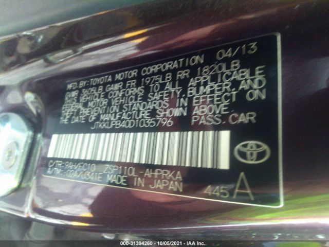 Photo 8 VIN: JTKKUPB40D1035796 - TOYOTA SCION XD 