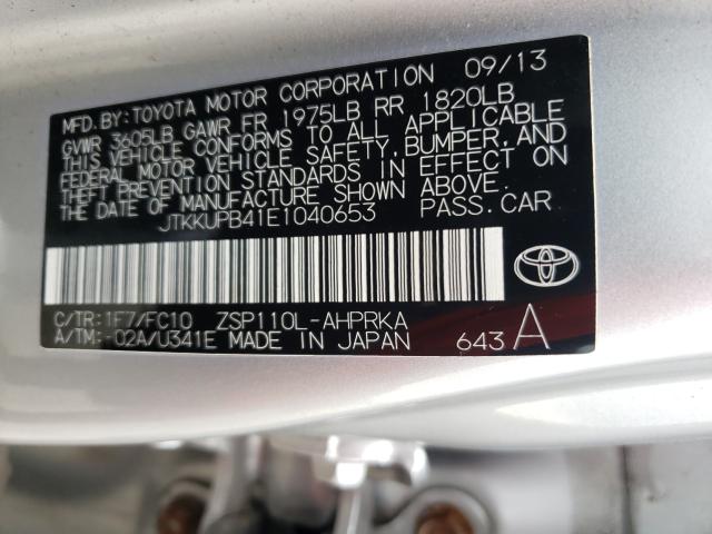 Photo 9 VIN: JTKKUPB41E1040653 - TOYOTA SCION XD 