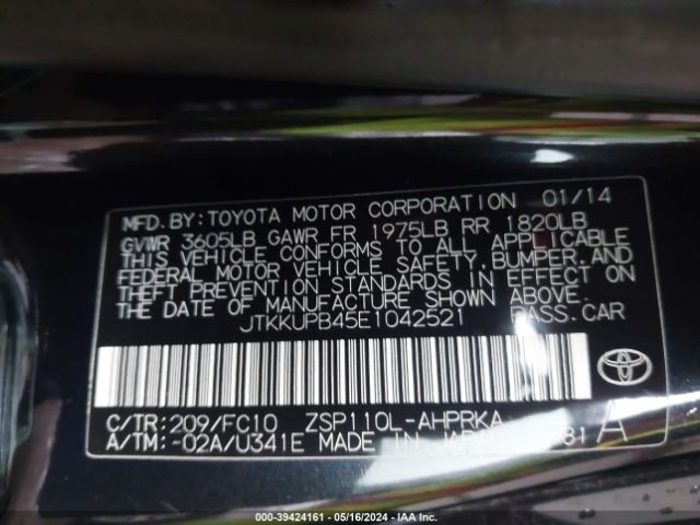 Photo 8 VIN: JTKKUPB45E1042521 - TOYOTA SCION XD 