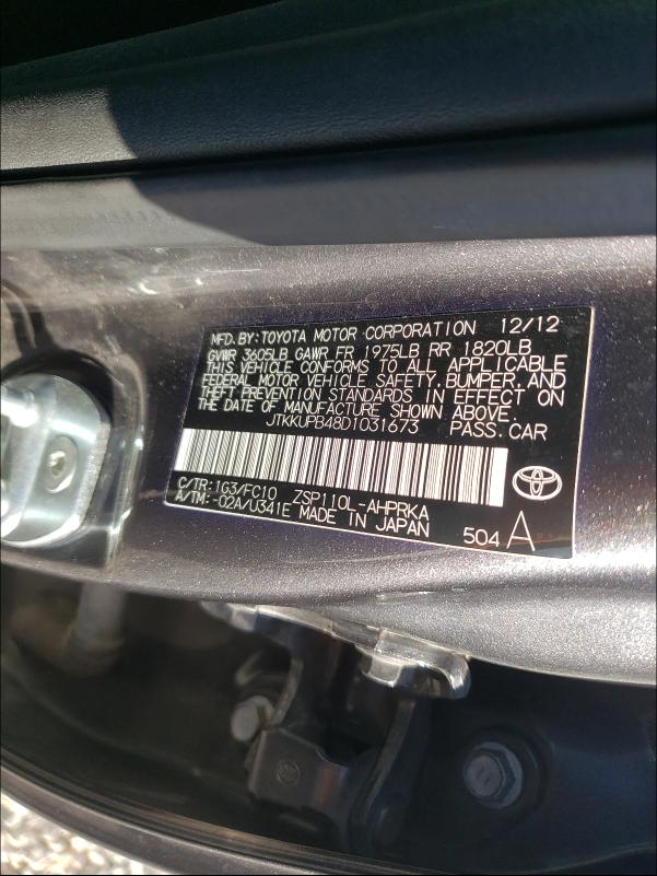 Photo 9 VIN: JTKKUPB48D1031673 - TOYOTA SCION XD 