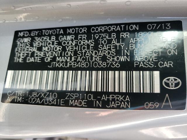 Photo 9 VIN: JTKKUPB48D1038736 - TOYOTA SCION XD 