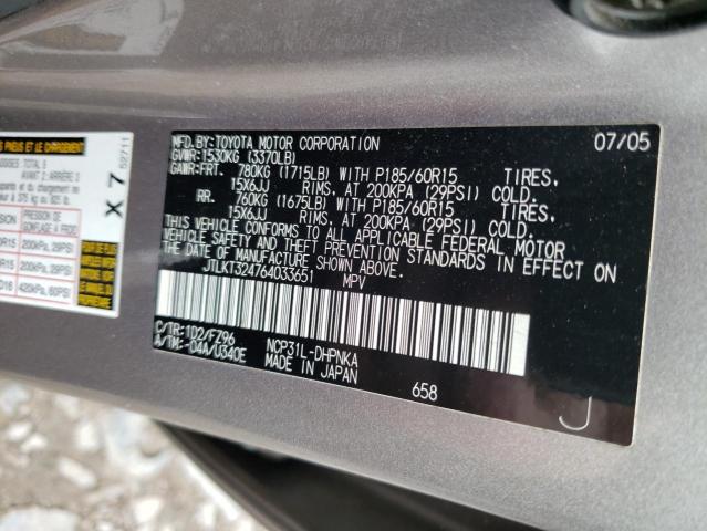 Photo 11 VIN: JTLKT324764033651 - TOYOTA SCION 