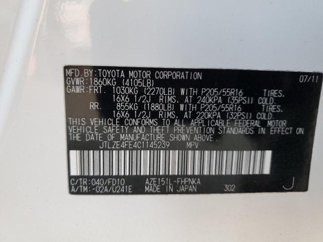 Photo 11 VIN: JTLZE4FE4C1145239 - TOYOTA SCION 