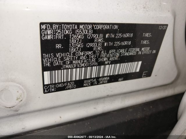 Photo 8 VIN: JTMAB3FV3MD015996 - TOYOTA RAV4 PRIME 