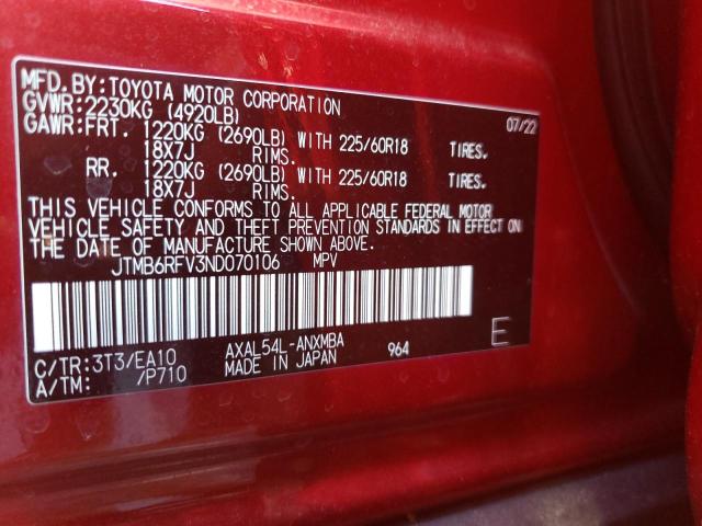 Photo 11 VIN: JTMB6RFV3ND070106 - TOYOTA RAV4 XLE P 