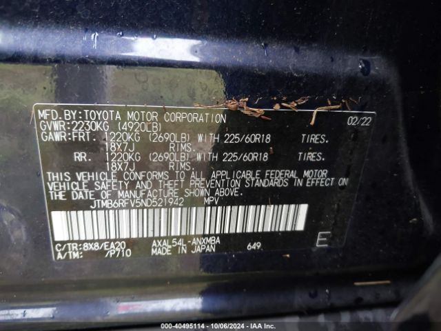 Photo 8 VIN: JTMB6RFV5ND521942 - TOYOTA RAV4 