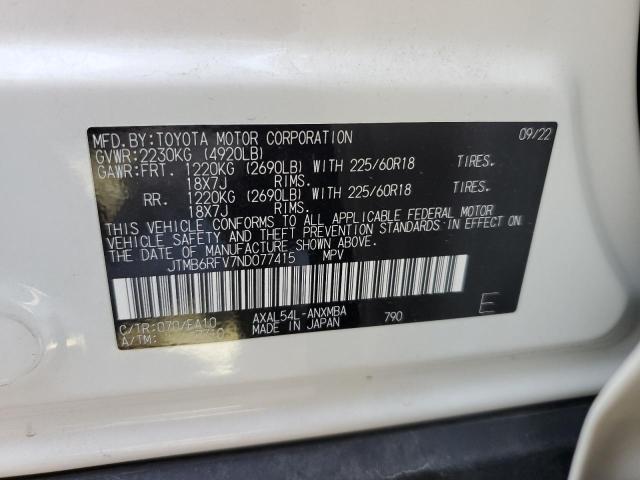 Photo 12 VIN: JTMB6RFV7ND077415 - TOYOTA RAV4 XLE P 