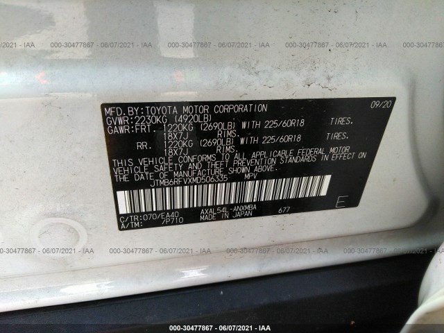 Photo 8 VIN: JTMB6RFVXMD506335 - TOYOTA RAV4 