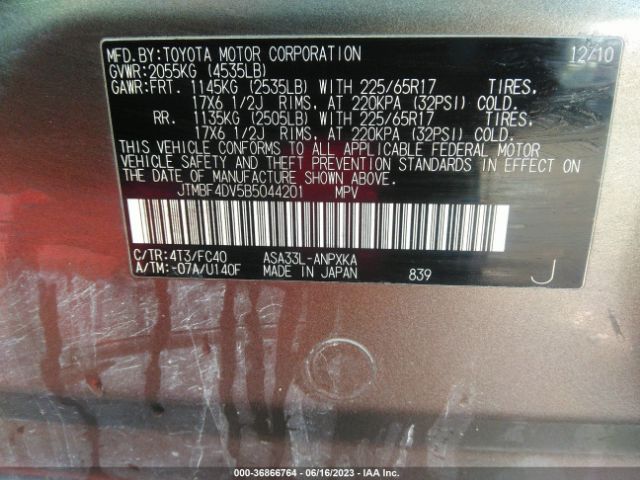 Photo 8 VIN: JTMBF4DV5B5044201 - TOYOTA RAV4 