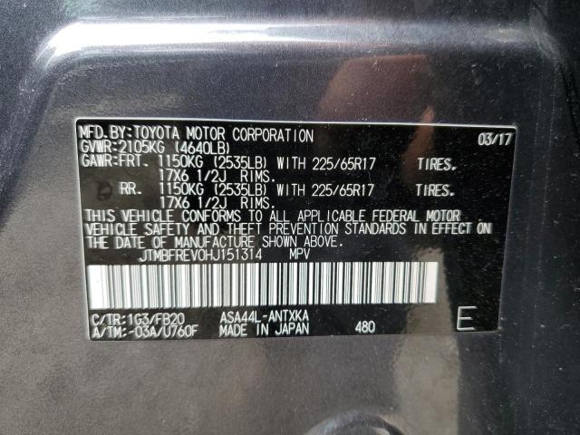 Photo 12 VIN: JTMBFREV0HJ151314 - TOYOTA RAV4 LE 