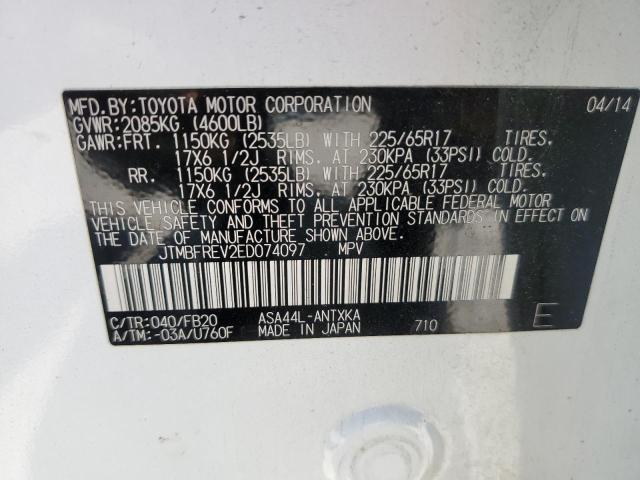 Photo 12 VIN: JTMBFREV2ED074097 - TOYOTA RAV4 LE 