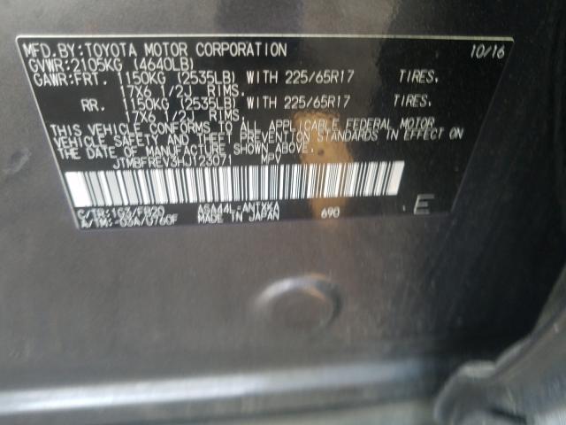 Photo 9 VIN: JTMBFREV3HJ123071 - TOYOTA RAV4 LE 