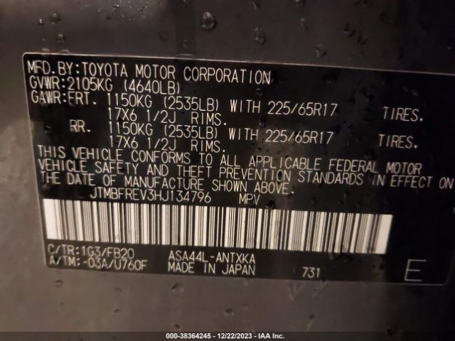 Photo 8 VIN: JTMBFREV3HJ134796 - TOYOTA RAV4 