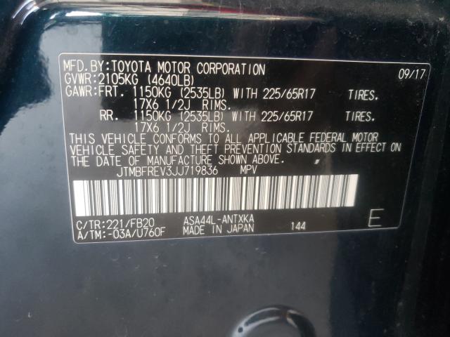 Photo 9 VIN: JTMBFREV3JJ719836 - TOYOTA RAV4 LE 