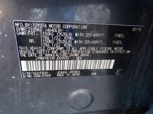 Photo 12 VIN: JTMBFREV4FJ024532 - TOYOTA RAV4 LE 