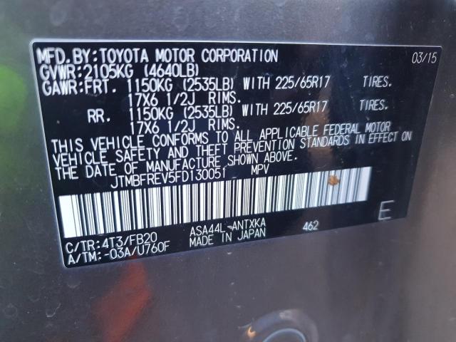 Photo 12 VIN: JTMBFREV5FD130051 - TOYOTA RAV4 LE 