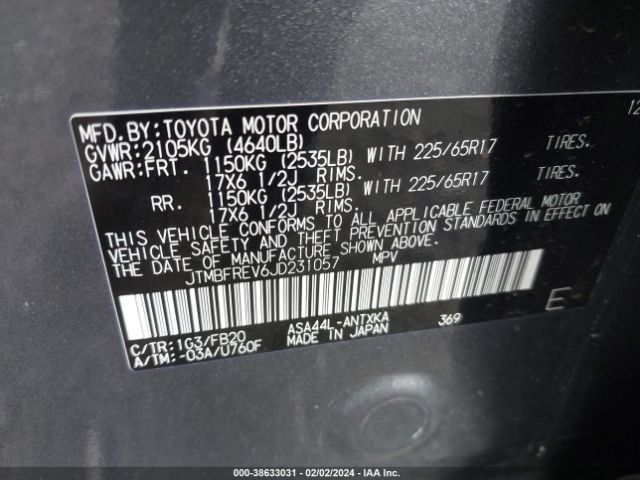 Photo 8 VIN: JTMBFREV6JD231057 - TOYOTA RAV4 