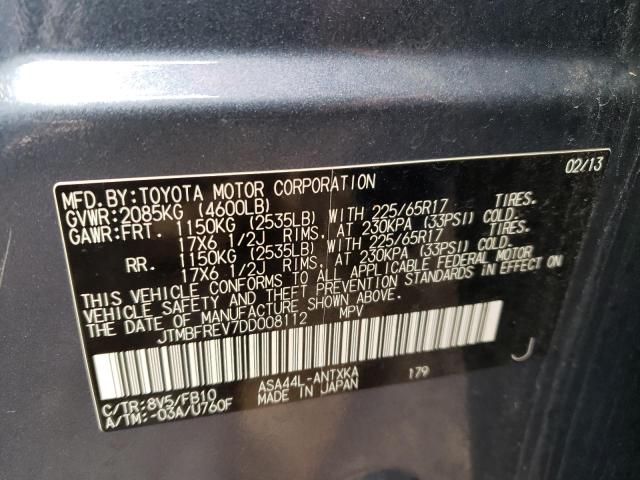 Photo 11 VIN: JTMBFREV7DD008112 - TOYOTA RAV4 