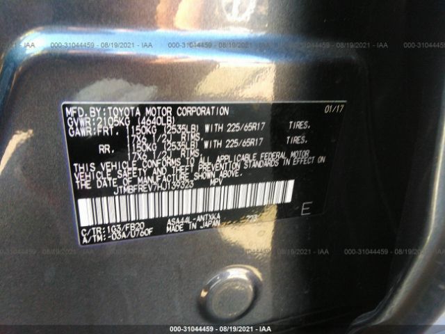 Photo 8 VIN: JTMBFREV7HJ139323 - TOYOTA RAV4 