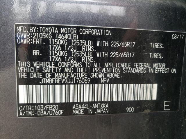 Photo 9 VIN: JTMBFREV9JJ176069 - TOYOTA RAV4 LE 