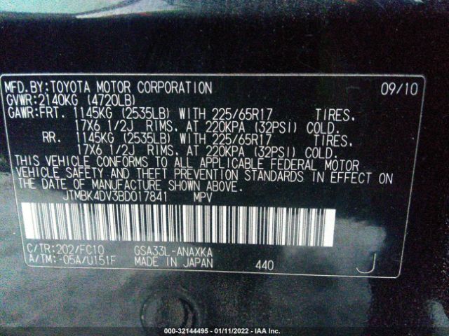 Photo 8 VIN: JTMBK4DV3BD017841 - TOYOTA RAV4 