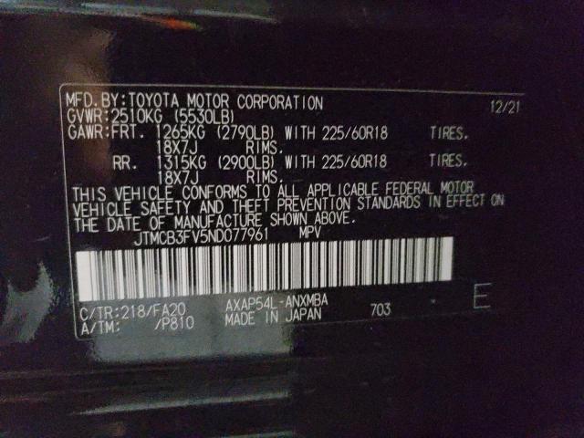 Photo 11 VIN: JTMCB3FV5ND077961 - TOYOTA RAV4 