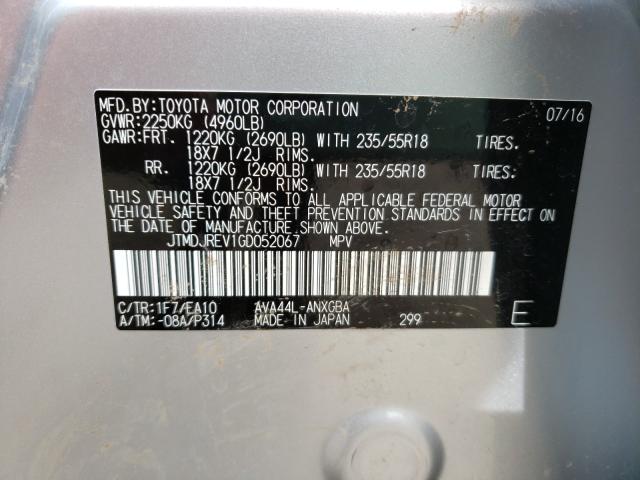 Photo 9 VIN: JTMDJREV1GD052067 - TOYOTA RAV4 HV LI 