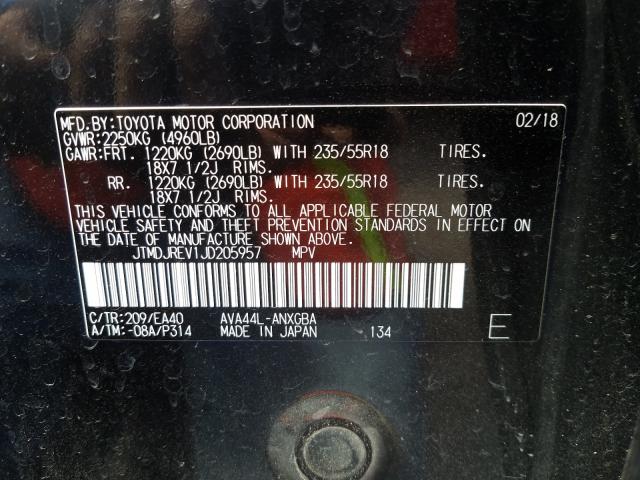 Photo 9 VIN: JTMDJREV1JD205957 - TOYOTA RAV4 HV LI 