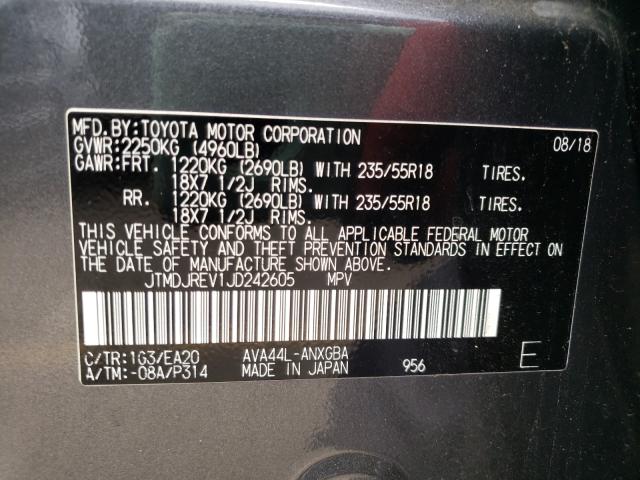 Photo 9 VIN: JTMDJREV1JD242605 - TOYOTA RAV4 HV LI 