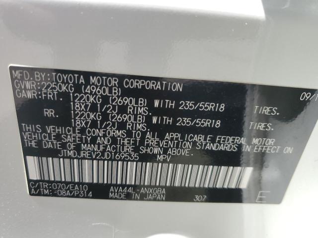 Photo 12 VIN: JTMDJREV2JD169535 - TOYOTA RAV4 HV LI 