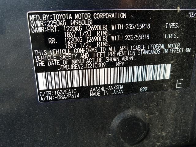 Photo 9 VIN: JTMDJREV2JD210309 - TOYOTA RAV4 HV LI 