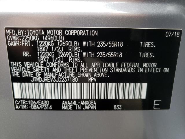 Photo 9 VIN: JTMDJREV3JD237180 - TOYOTA RAV4 HV LI 