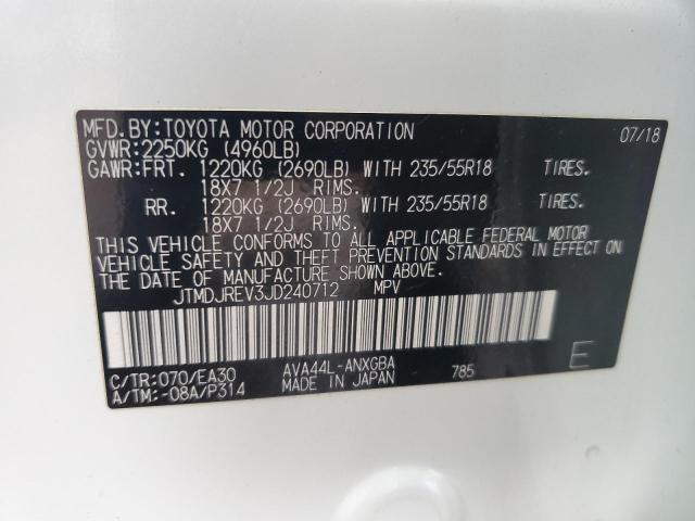 Photo 12 VIN: JTMDJREV3JD240712 - TOYOTA RAV4 