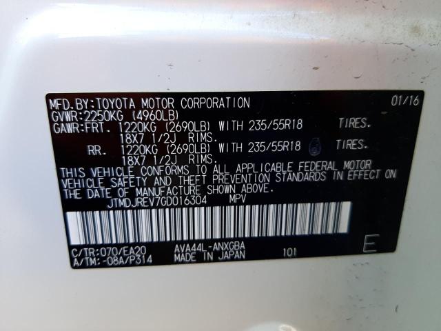 Photo 9 VIN: JTMDJREV7GD016304 - TOYOTA RAV4 HV LI 